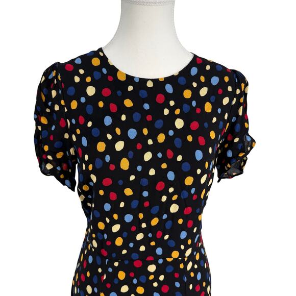 Reformation Violette Fiesta Mini Dress Polka Dot Colorful Fit & Flare Size 12 - Picture 5 of 9